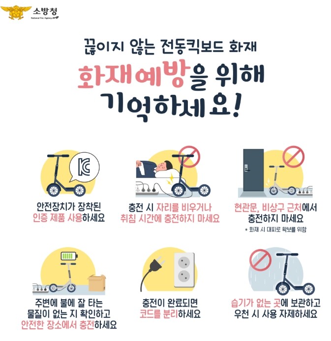 계양소방서, 전동킥보드 배터리 화재예...