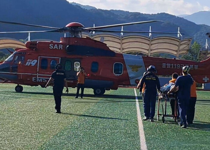가평소방서, ‘바위 깔림’ 사고 환자...