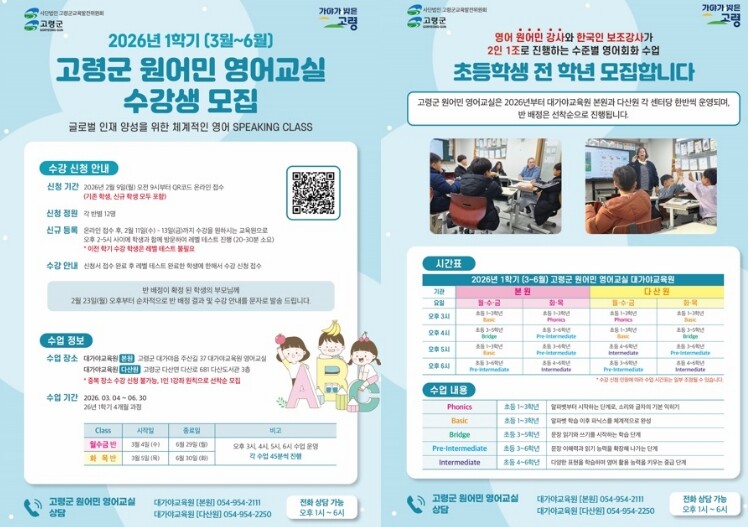 2026년 고령군 원어민 영어교실 1...