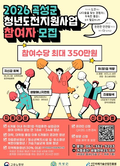 곡성군, 2026년 청년도전지원사업 ...