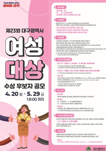 대구를 빛낸 여성, 영예의 주인공을 ...