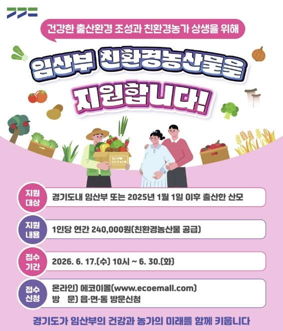안산시, 17일부터 임산부 친환경농산...