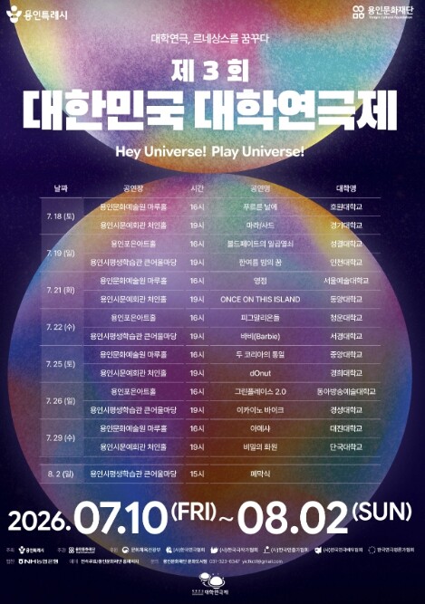 용인문화재단, 제3회 대한민국 대학연...