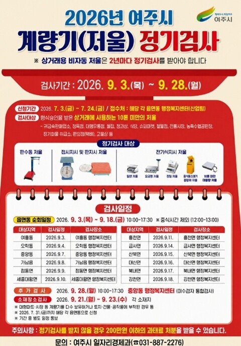여주시 2026년 계량기(저울류) 정...