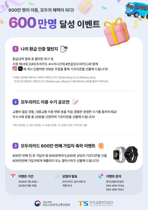 국토교통부, 600만 이용자 감사 이...