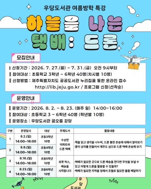 제주시 우당도서관, ‘하늘을 나는 택...