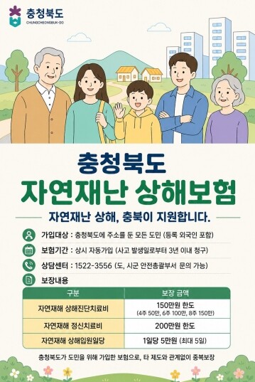 충북도민 ‘자연재난 상해보험’ 폭염 ...