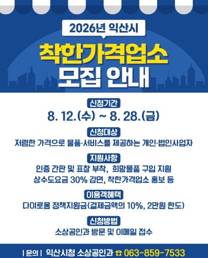 익산시, 고물가 속 