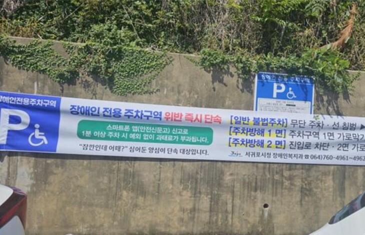 서귀포시, 장애인전용주차구역 과태료 ...