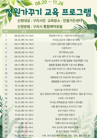 구리시, 일상에 초록을 더하다…