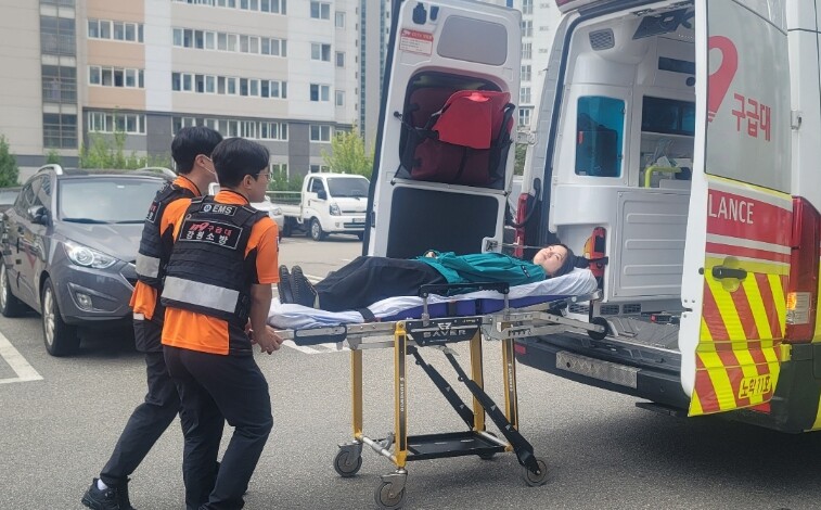 속초시 도서체육센터, 소방서와 실전형...