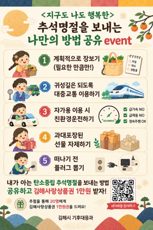 김해시, 추석명절 탄소중립 생활실천 ...